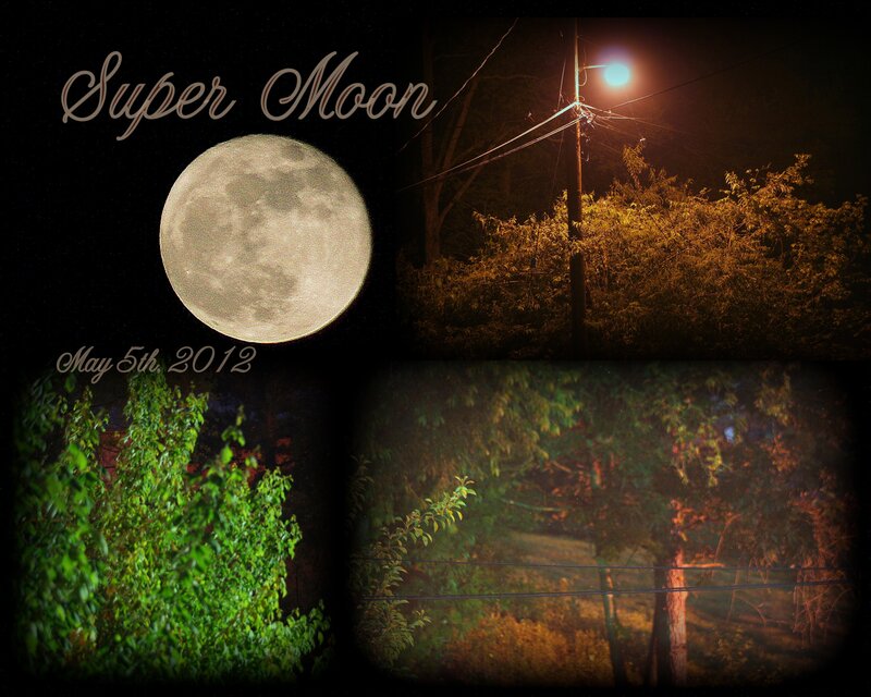 Super Moon in Night Sky