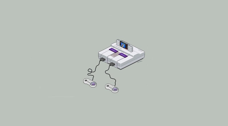 Super Nintendo Console — Gray, Neutral, Digital Art