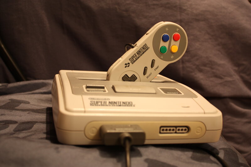 Super Nintendo console with controller