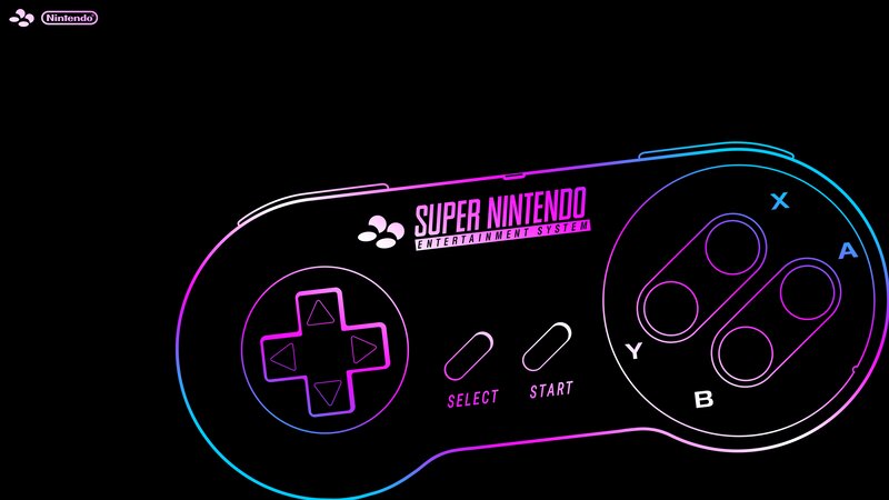 Super Nintendo Controller — Black, Neon