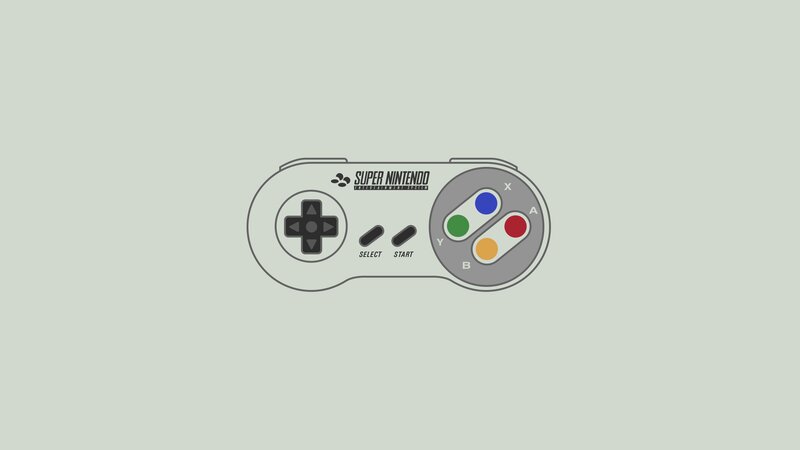Super Nintendo Controller — Gray, Minimalist