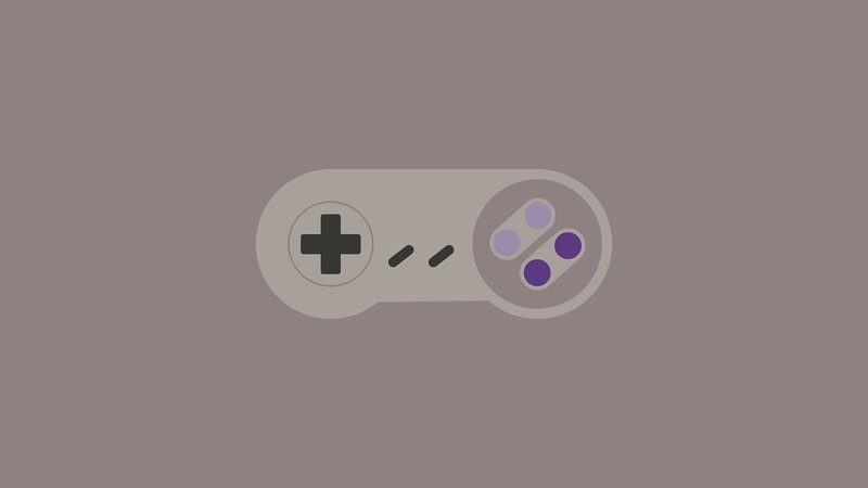 Super Nintendo Controller — Gray, Neutral, Vector Art