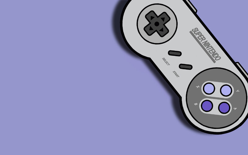 Super Nintendo Controller — Purple, Minimalist