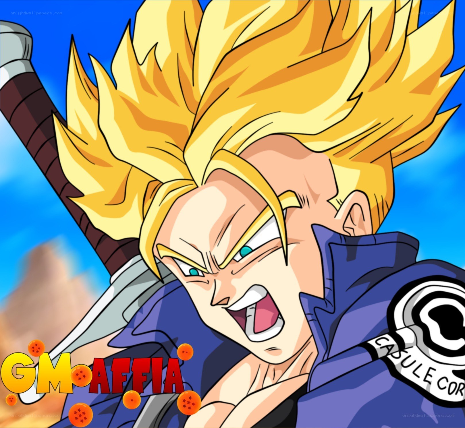 Super Saiyan character in action