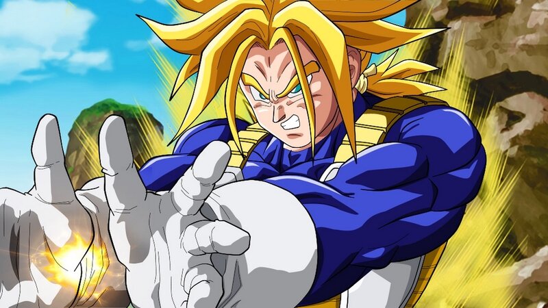 Super Saiyan character in action