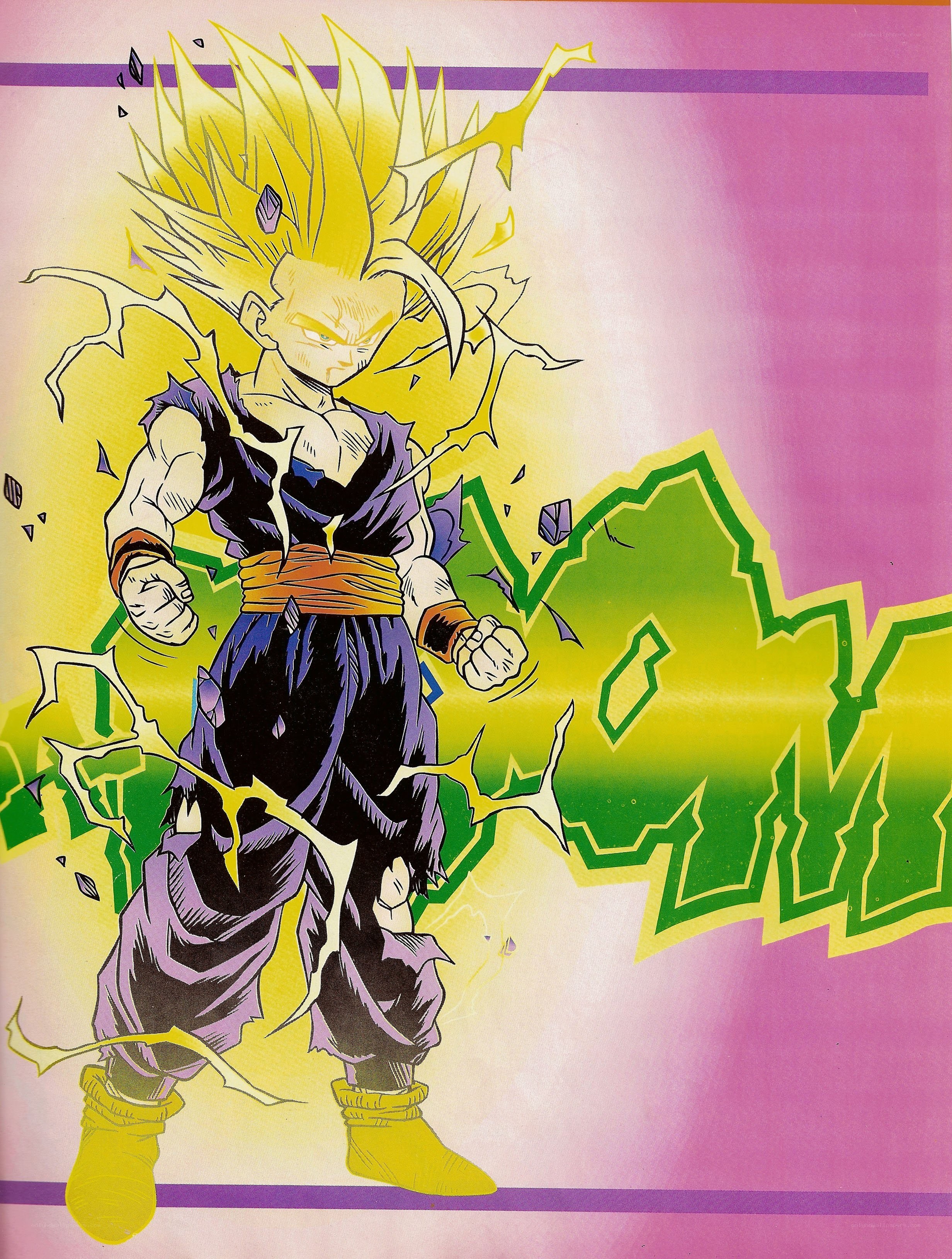 Super Saiyan character in action