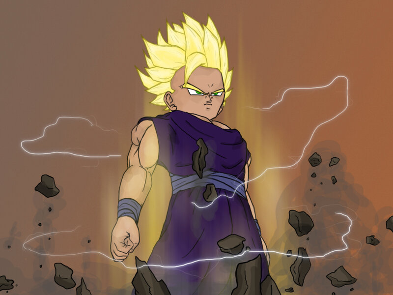 Super Saiyan character in battle