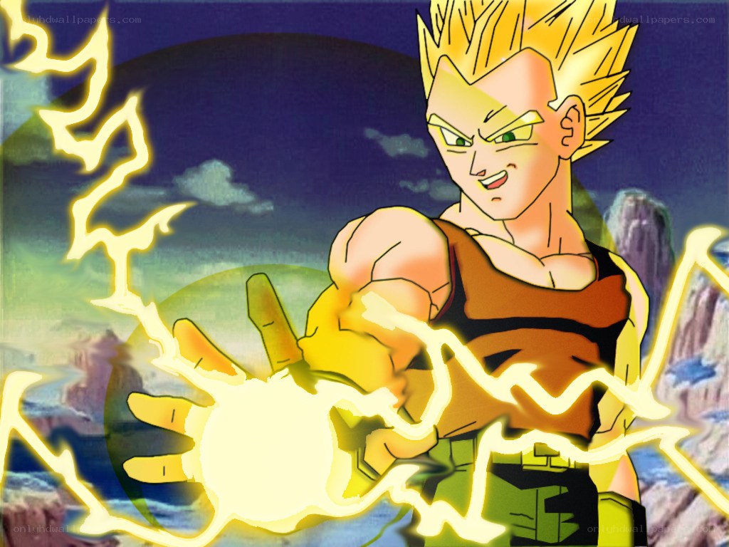 Super Saiyan character with energy blast