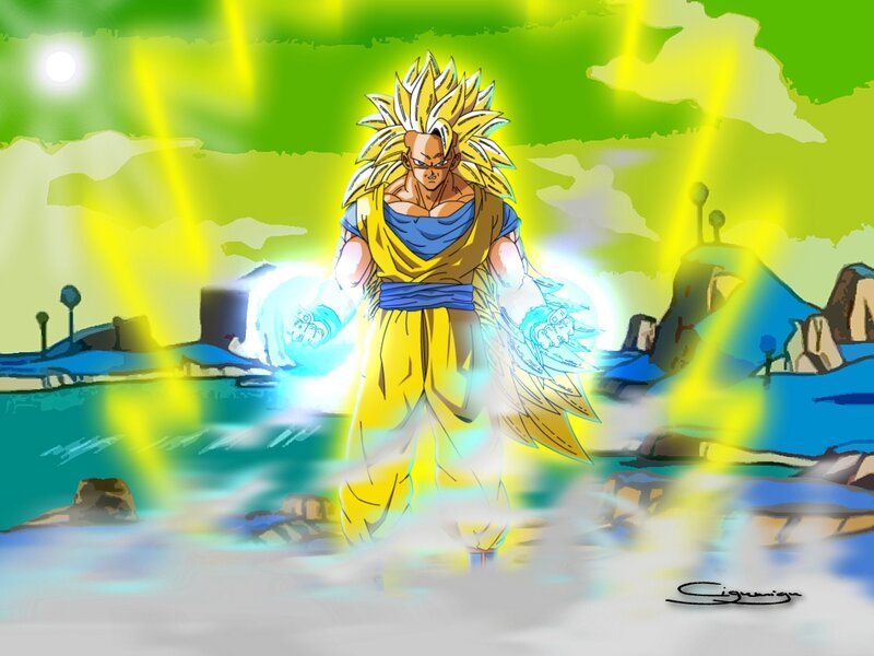 Super Saiyan Character — Yellow, Dramatic, Anime, Energy Blast