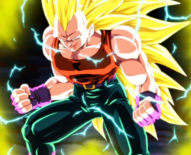Super Saiyan Character — Yellow, Dramatic, Anime, Lightning