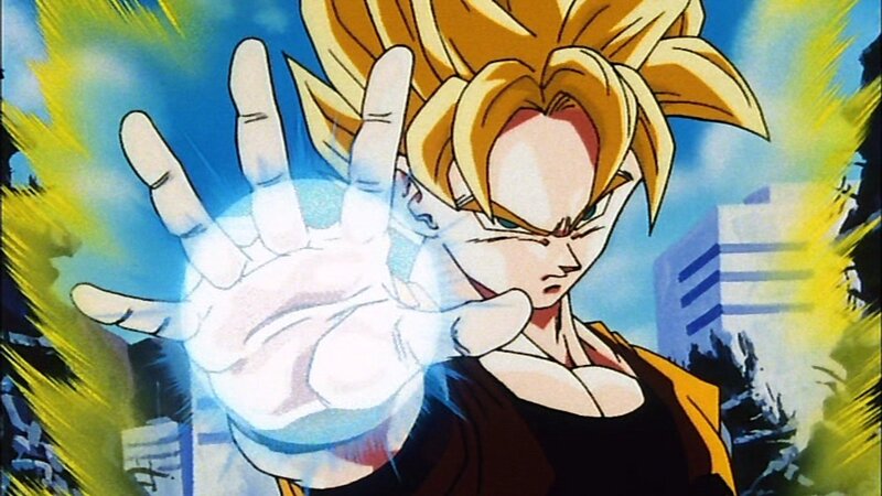 Super Saiyan Character — Yellow, Intense, Afternoon, Anime, Hand