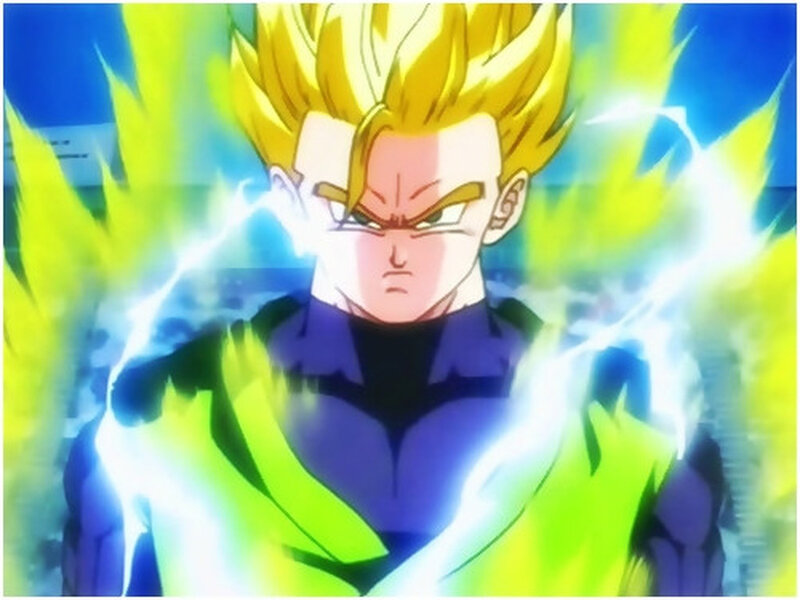 Super Saiyan Character — Yellow, Intense, Anime, Energy Aura