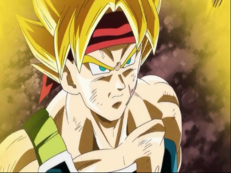 Super Saiyan Character — Yellow, Intense, Anime, Spiky Hair, Headband