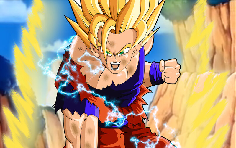 Super Saiyan Character — Yellow, Intense