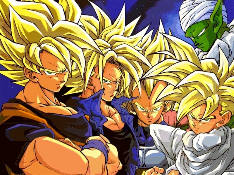 Super Saiyan Characters — Yellow, Dramatic, Night