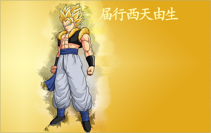 Super Saiyan Gogeta — Yellow, Dramatic, Anime, Spiky Hair