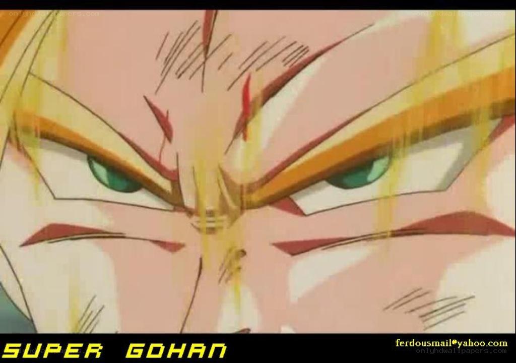 Super Saiyan Gohan intense face