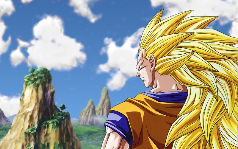 Super Saiyan Goku — Yellow, Dramatic, Afternoon, Anime, Mountain