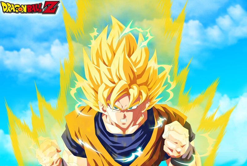 Super Saiyan Goku — Yellow, Dramatic, Afternoon, Anime, Spiky Hair