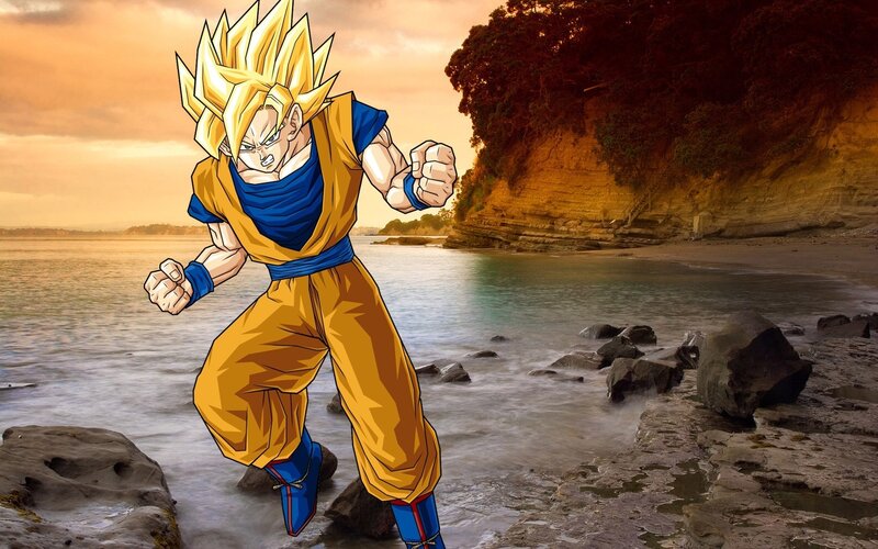 Super Saiyan Goku — Yellow, Dramatic, Sunset
