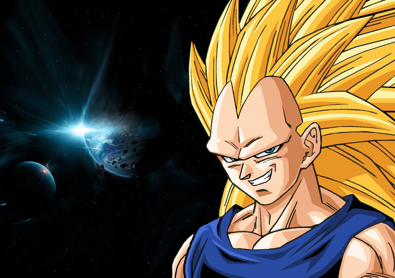 Super Saiyan Vegeta in space
