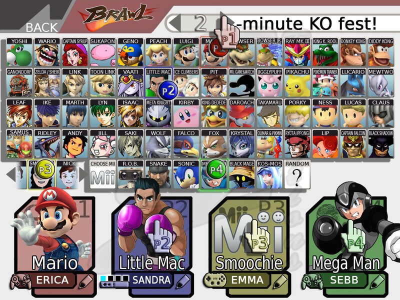 Super Smash Bros. Brawl character select