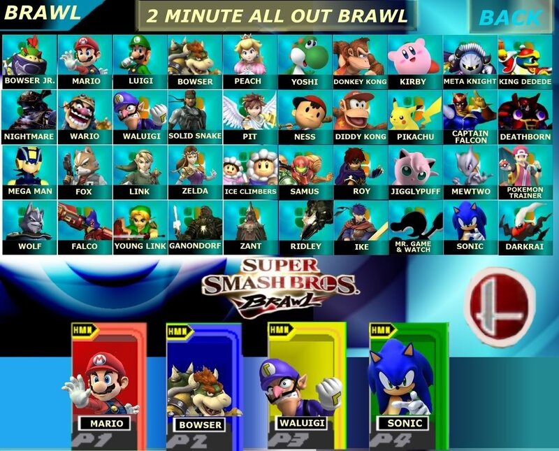 Super Smash Bros. Brawl character select