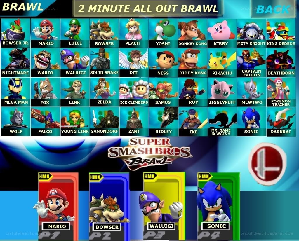 Super Smash Bros. Brawl character select