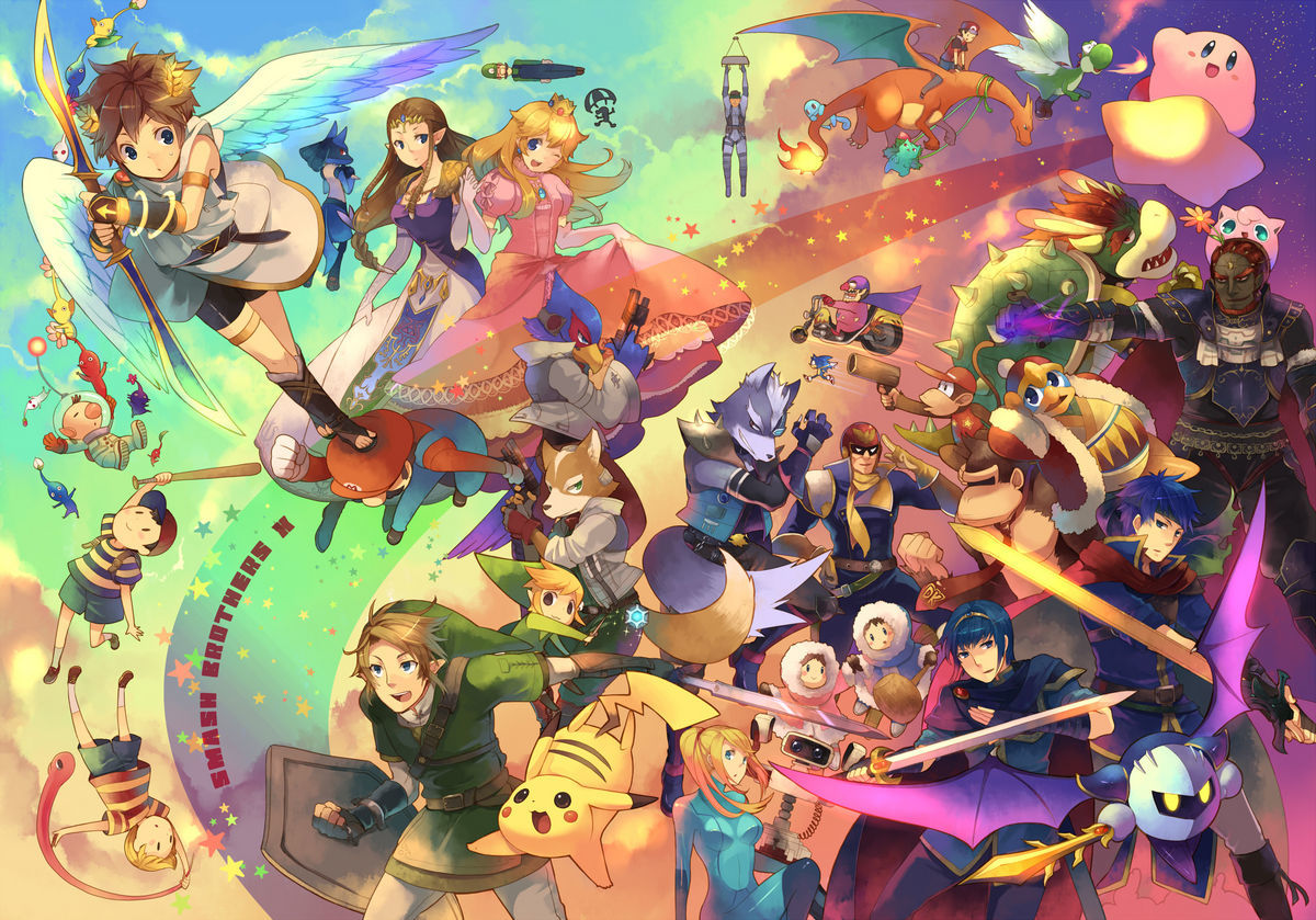 Super Smash Bros. character collage
