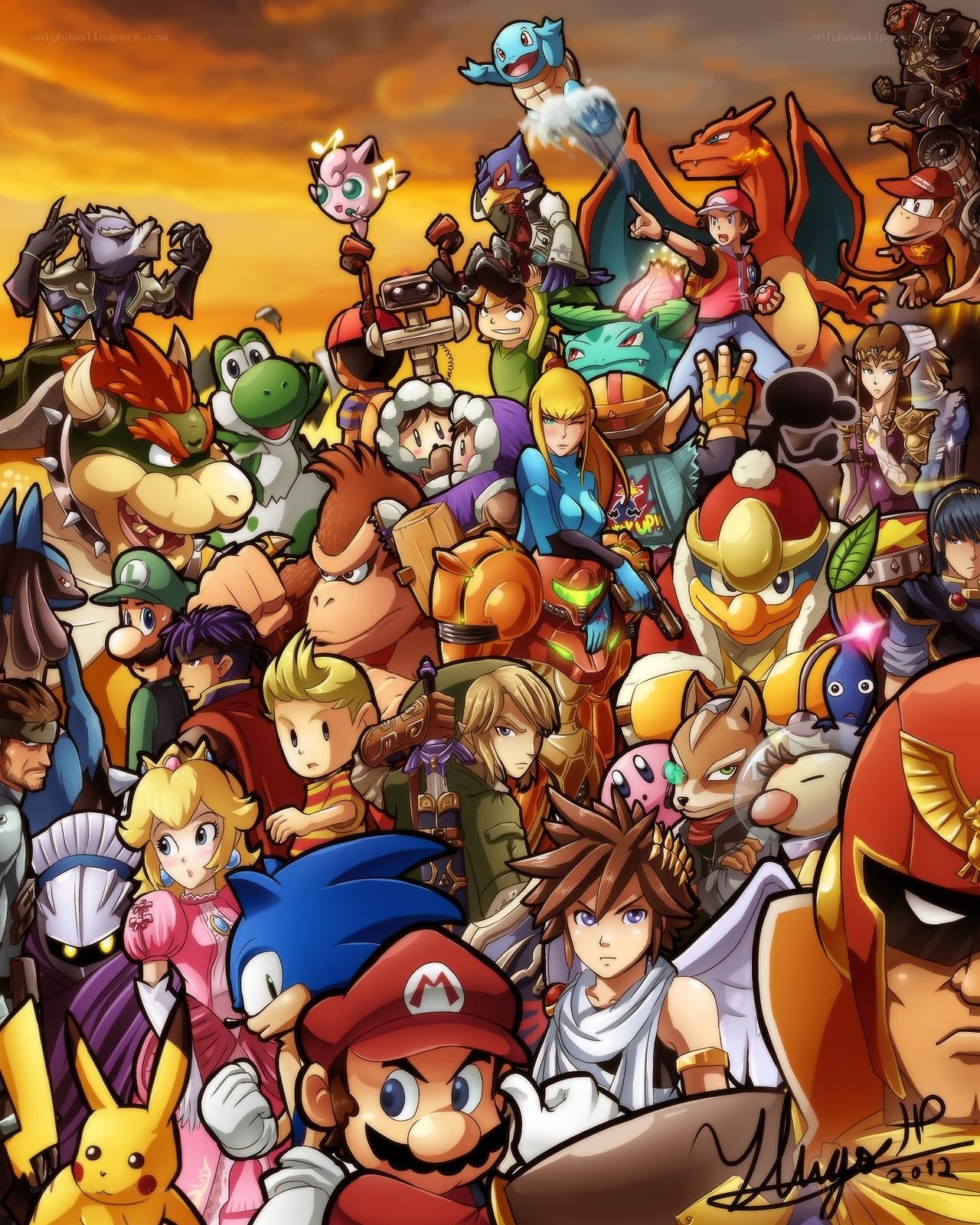Super Smash Bros. character collage