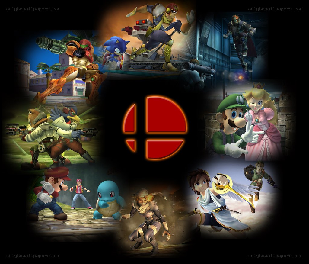 Super Smash Bros. character collage