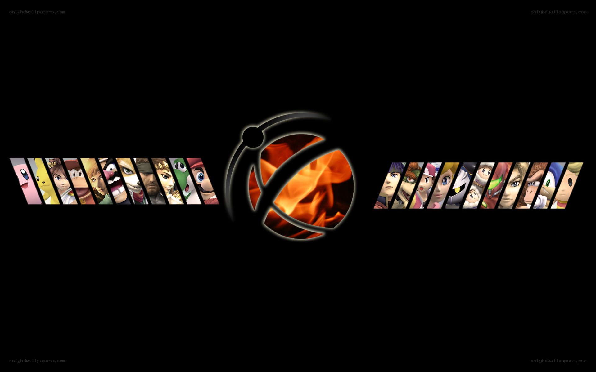 Super Smash Bros. logo with characters