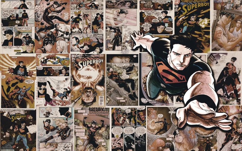 Superboy in Comic Panels