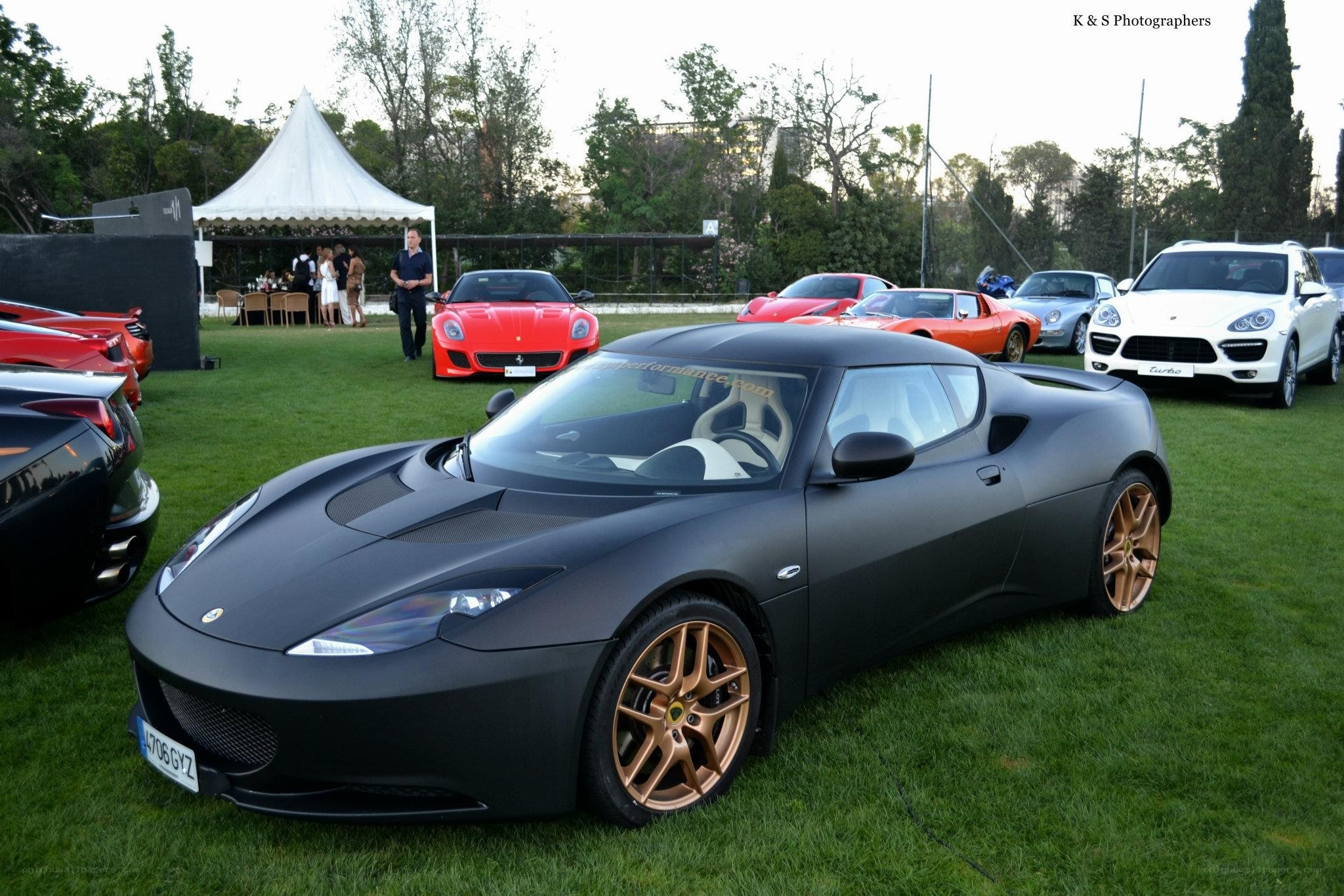 Supercar exhibition on grass