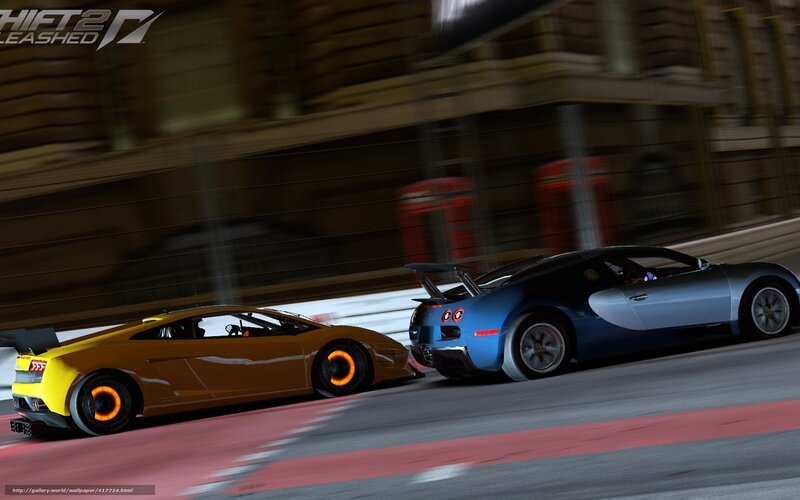 Supercar race at night