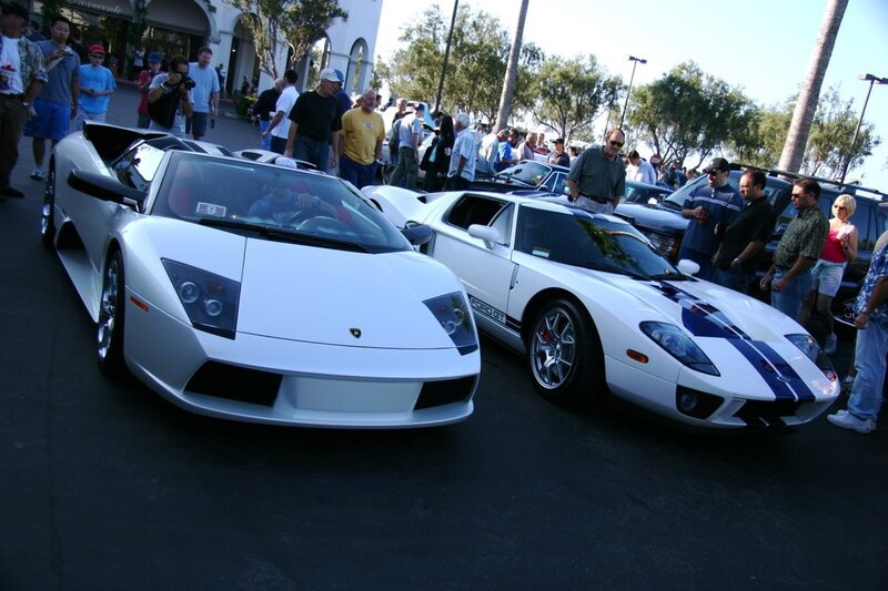 Supercars at a car show