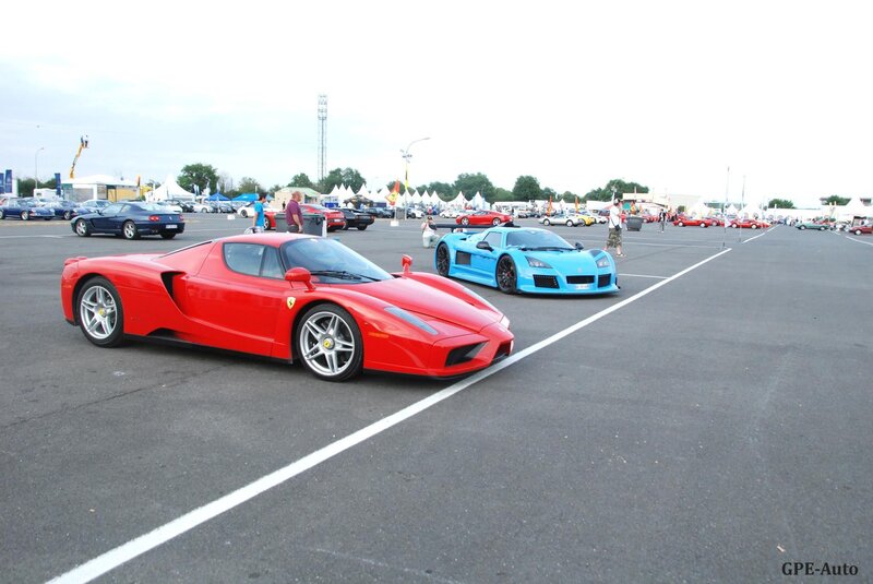 Supercars at a car show