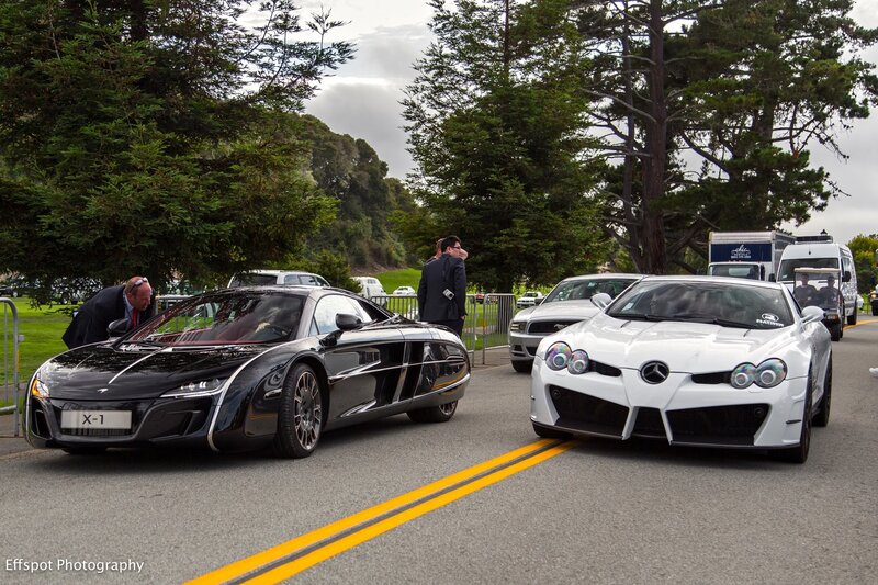 Supercars at a car show