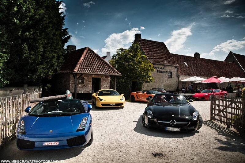 Supercars at a country inn