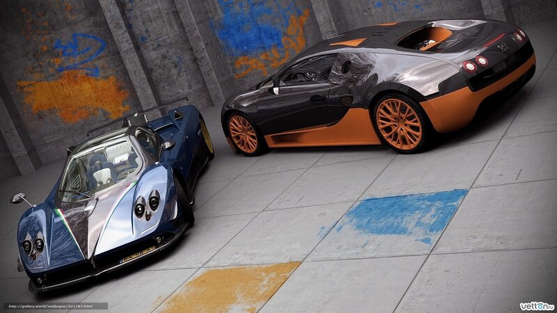 Supercars in a graffiti garage