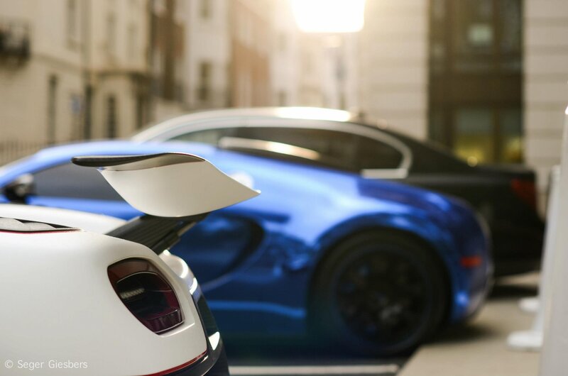Supercars on a city street