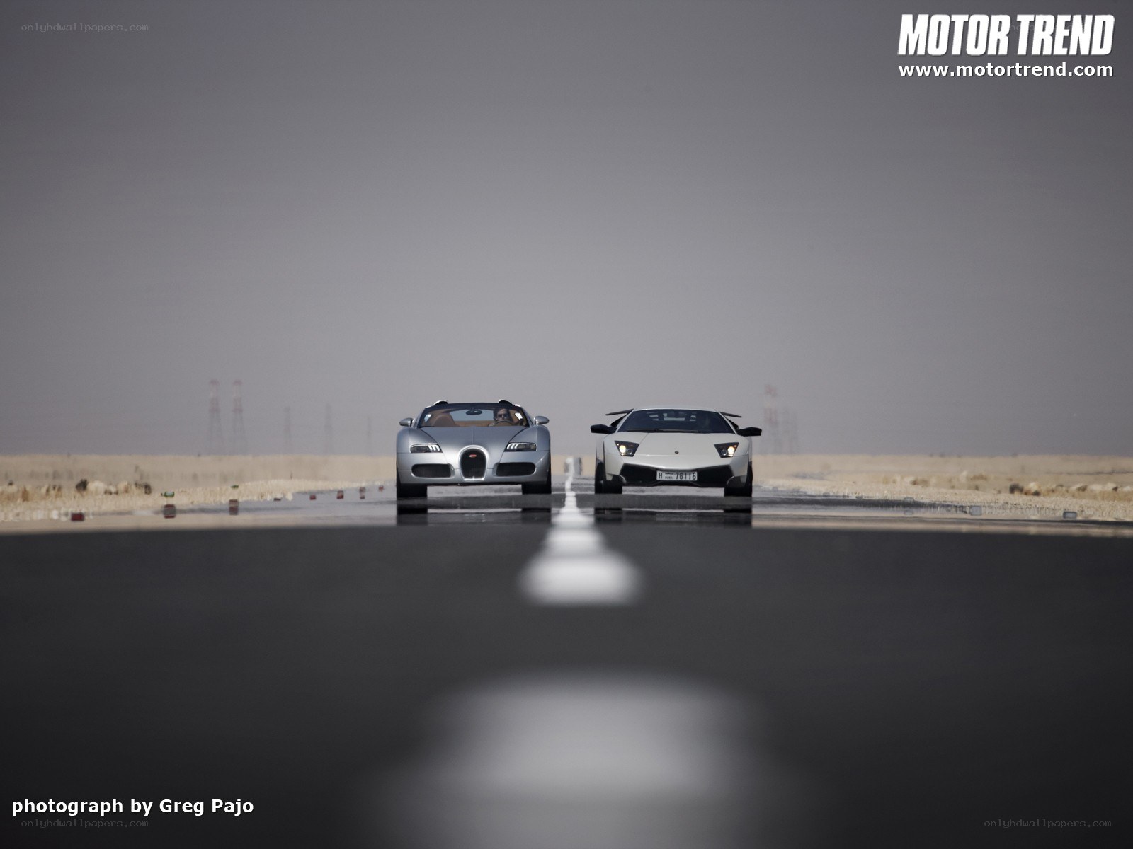 Supercars on a desert track