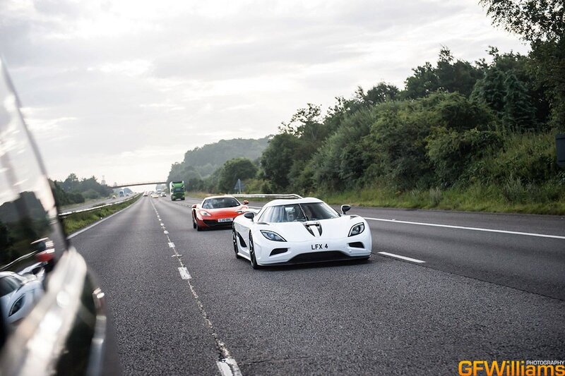 Supercars on a highway