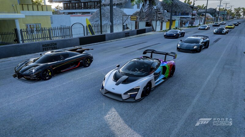 Supercars on a Road