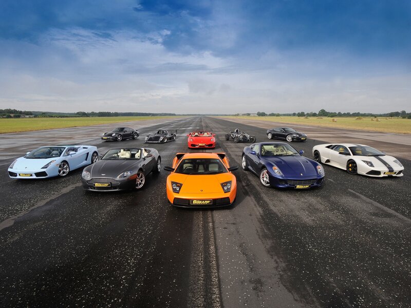 Supercars on a runway