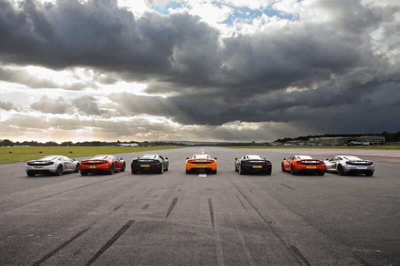 Supercars on a runway
