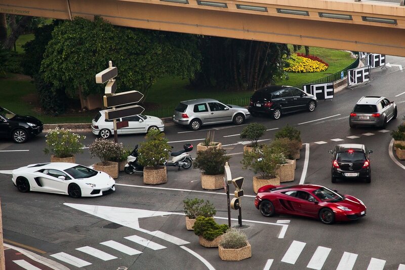 Supercars on City Street