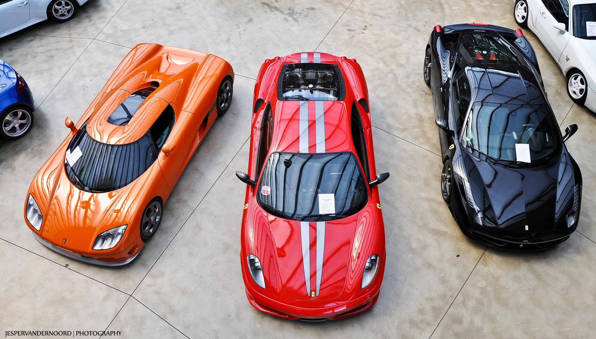 Supercars on display
