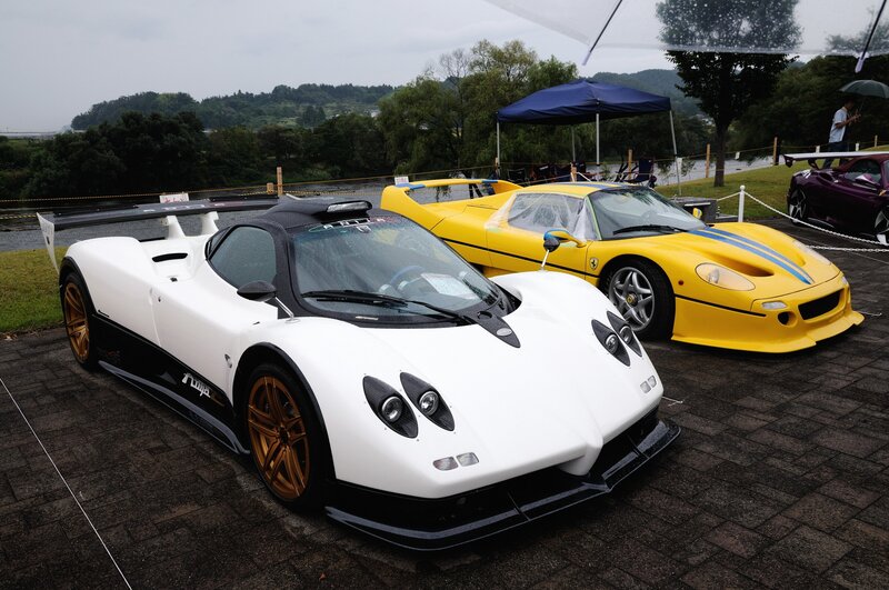 Supercars on display at outdoor event