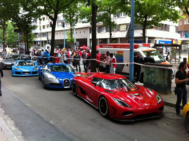 Supercars on display in city